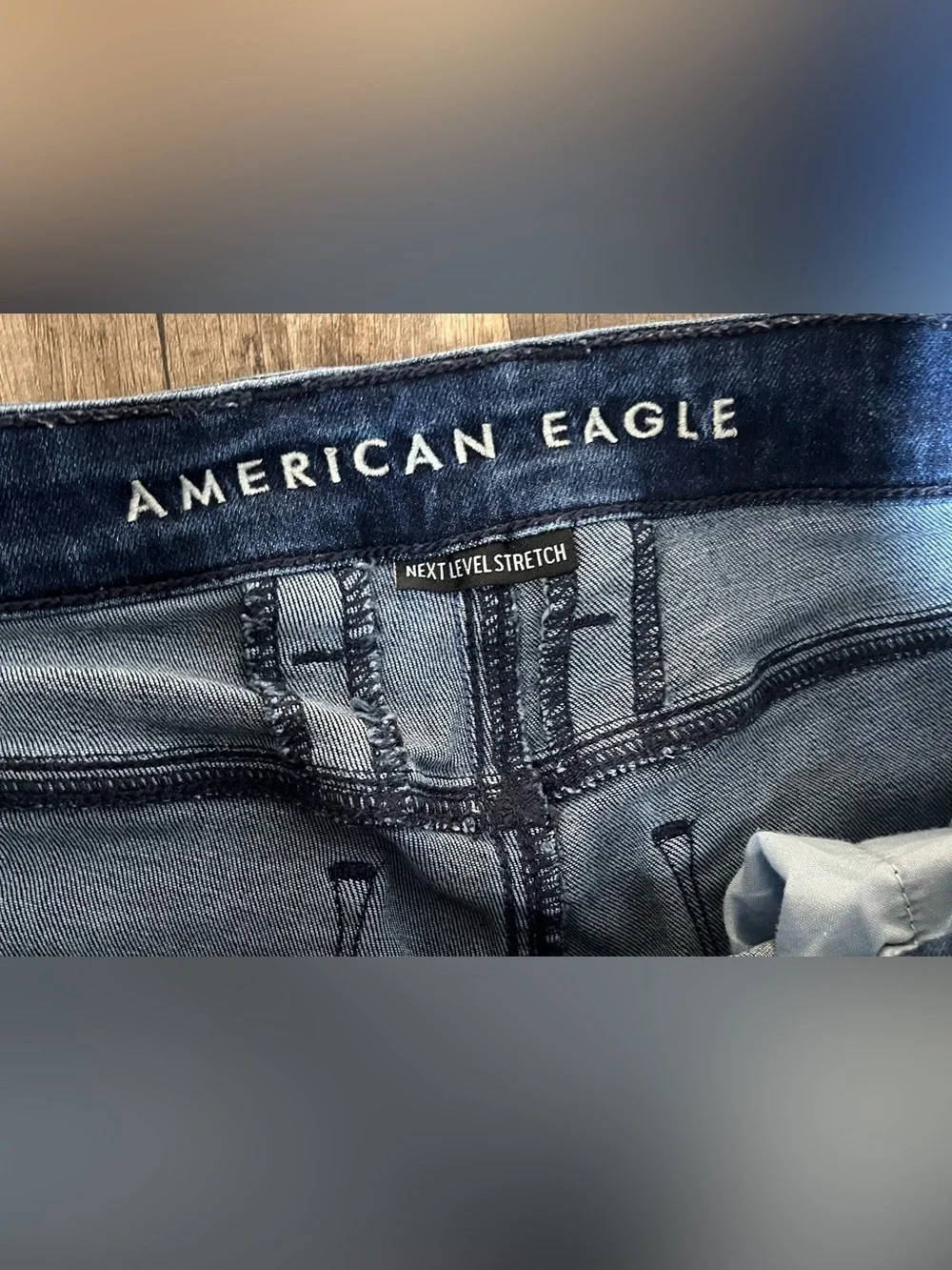 American Eagle Festival Flare Jeans Womens 10 Blue Med Wash High Rise Stretch